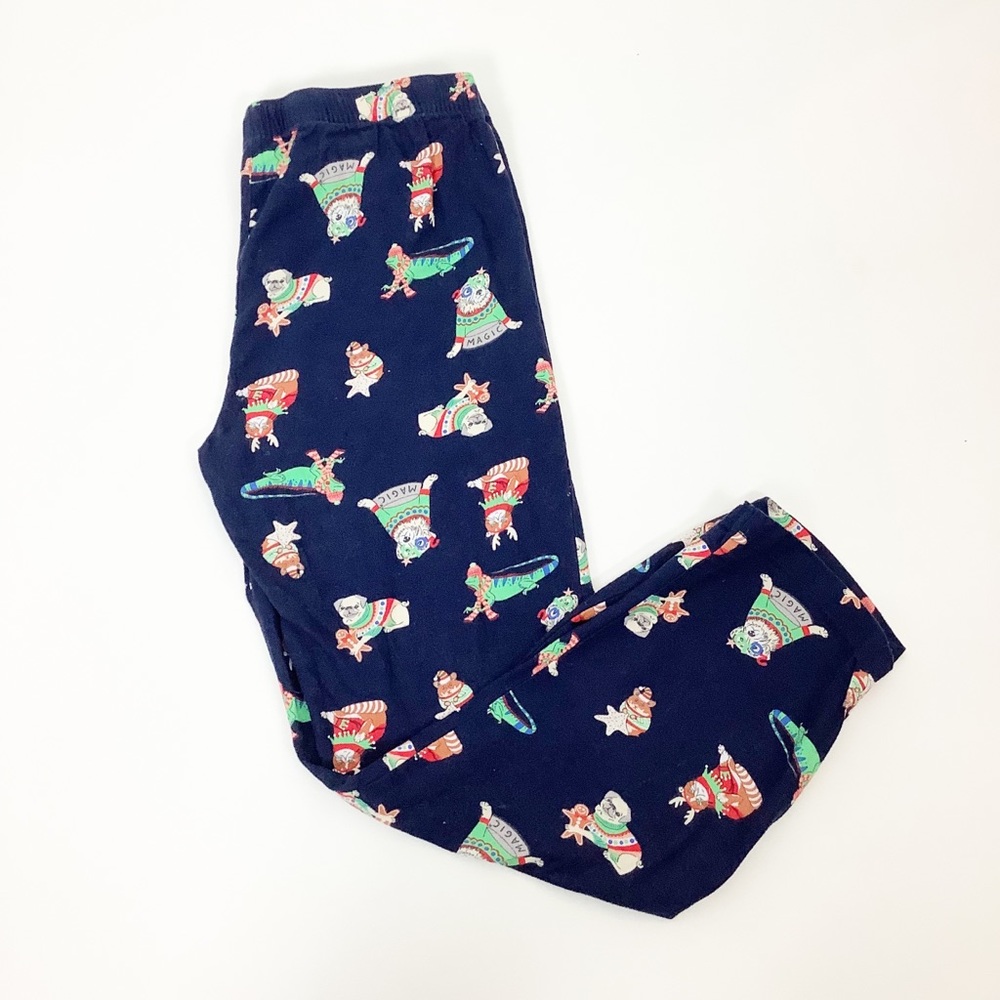 Christmas Iguana, Cat, Hamster Pajama Pants
